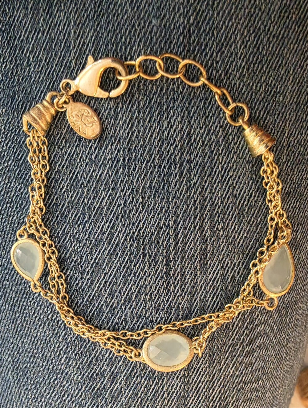 RIVKA FRIEDMAN 18K Gold-Clad Faceted Quartzite Multi-Strand Cable Link Bracelet